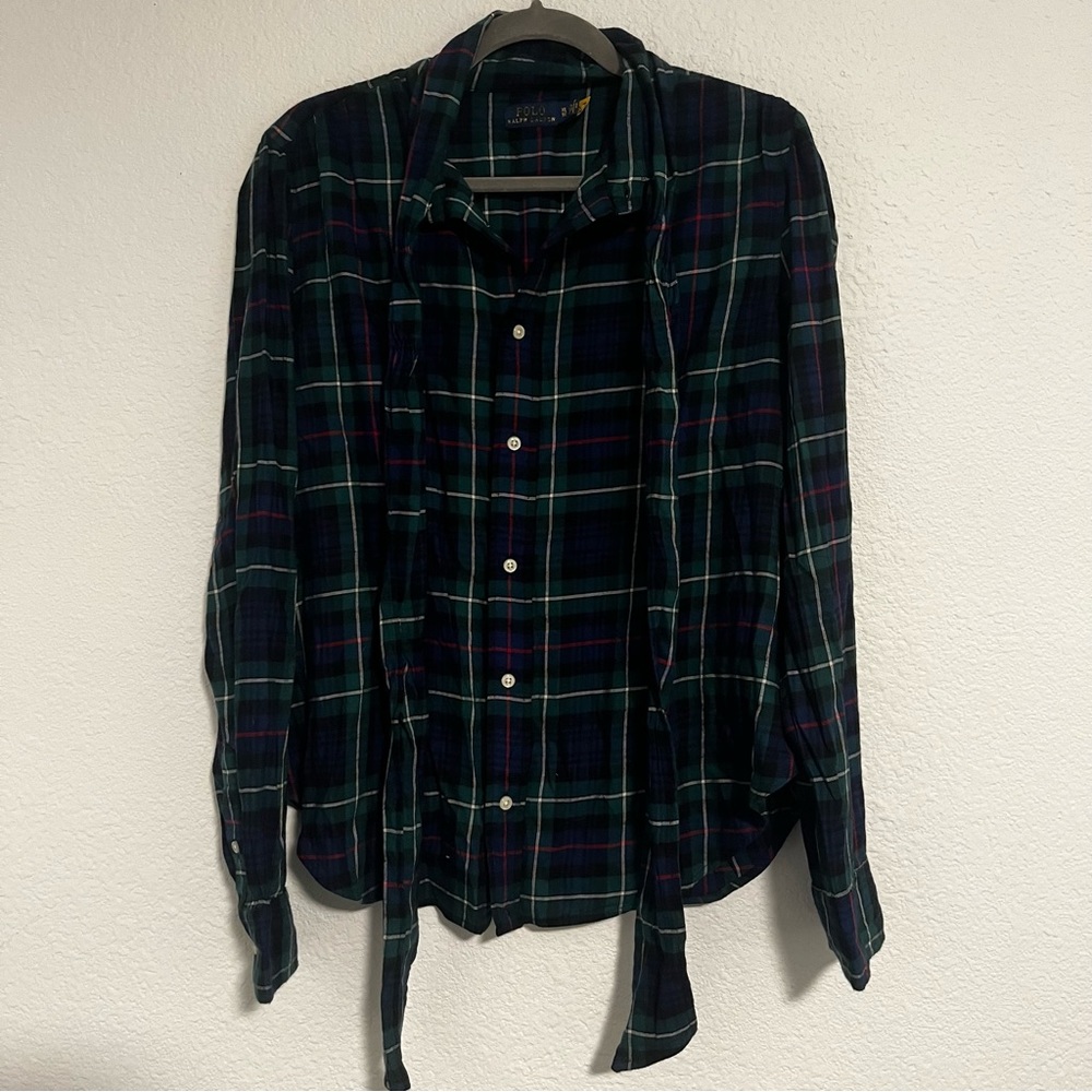 Polo button up with cute tie